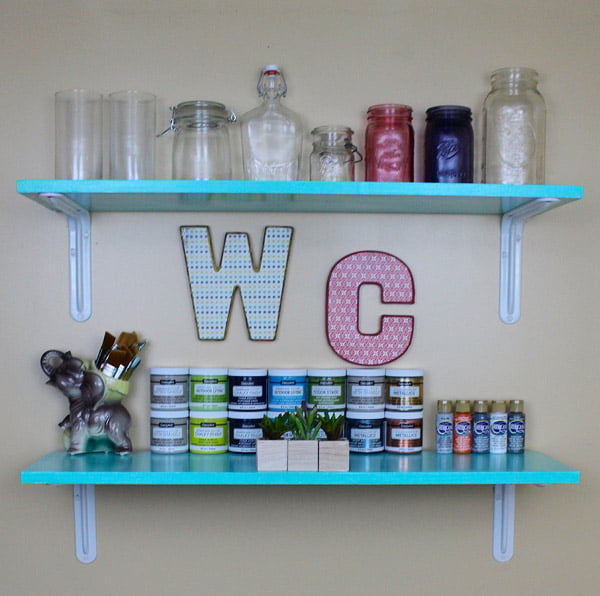 Simple storage shelves for your office or craft room.