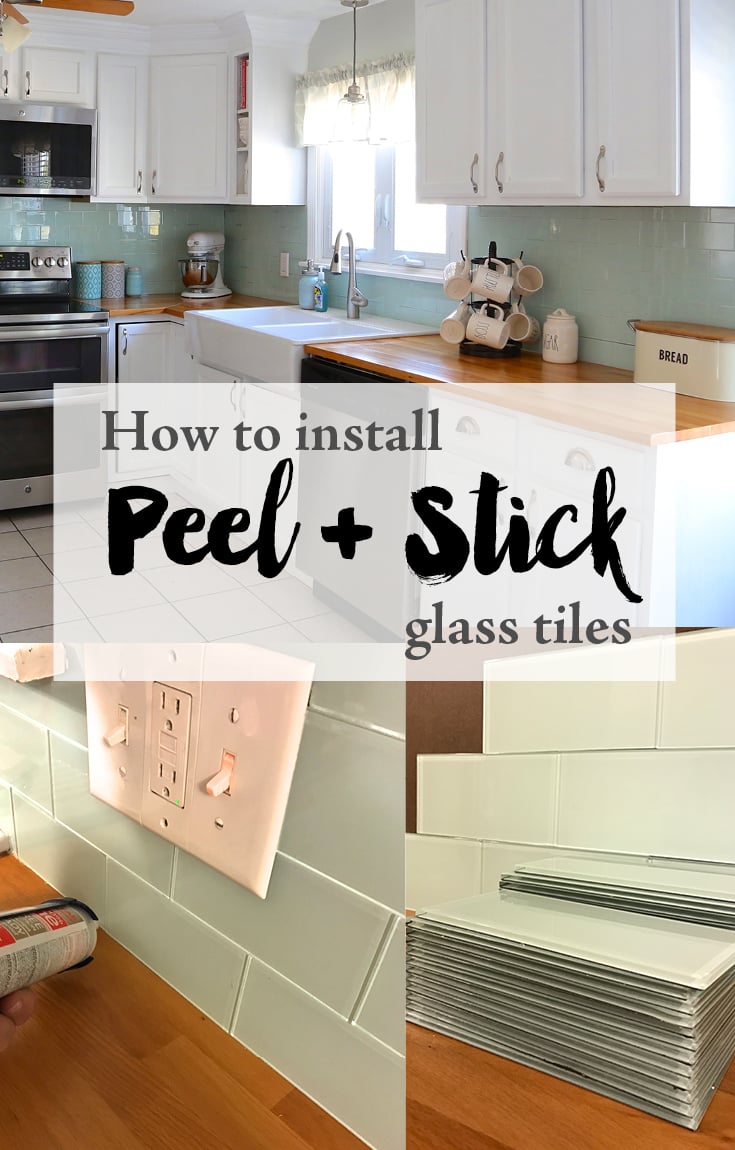 Peel and stick glass outlet tile