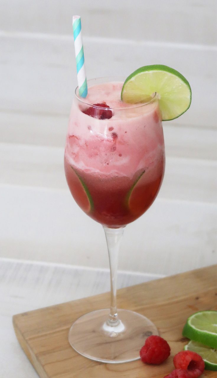 Raspberry and lime prosecco