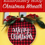 DIY Christmas Hoop Wreath Ornaments with Heat Transfer Vinyl and Weeding Tool for Christmas Door and Wall Decoration Caydo 12″ Embroidery Hoop Christmas Check Wreath 