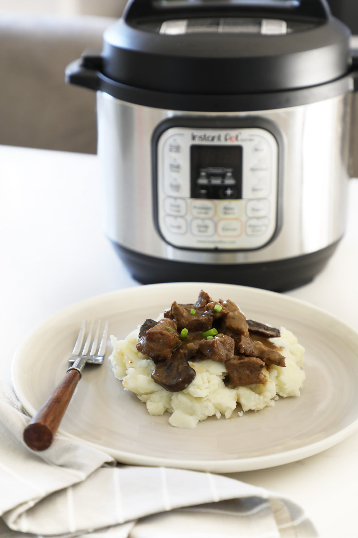 Instant Pot Beef Tips with Mushrooms