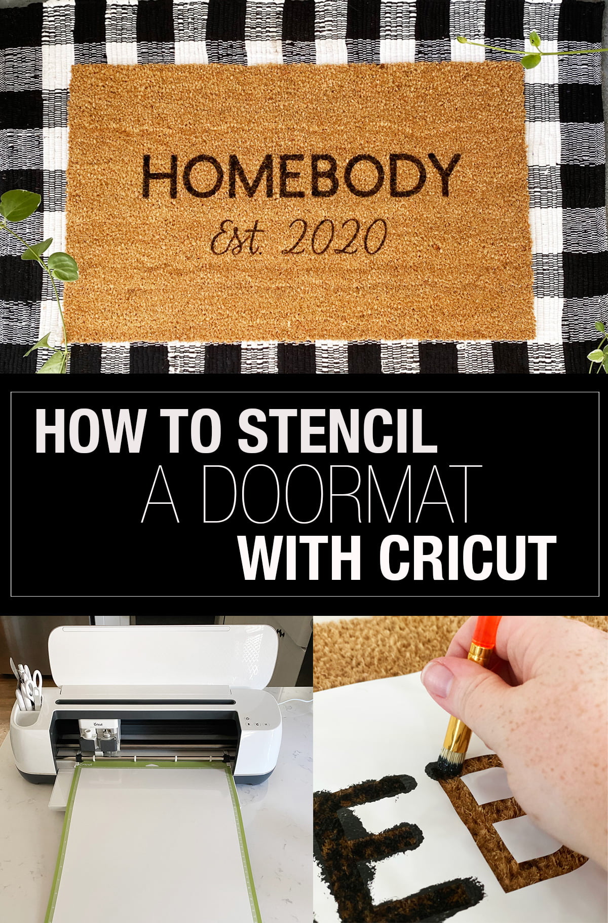 DIY Stenciled Doormat with Cricut - Weekend Craft