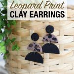 leopard print polymer clay earrings
