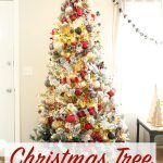Flocked Christmas Tree with Plaid Ribbon
