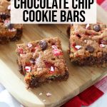 candy cane chocolate chip cookie bars