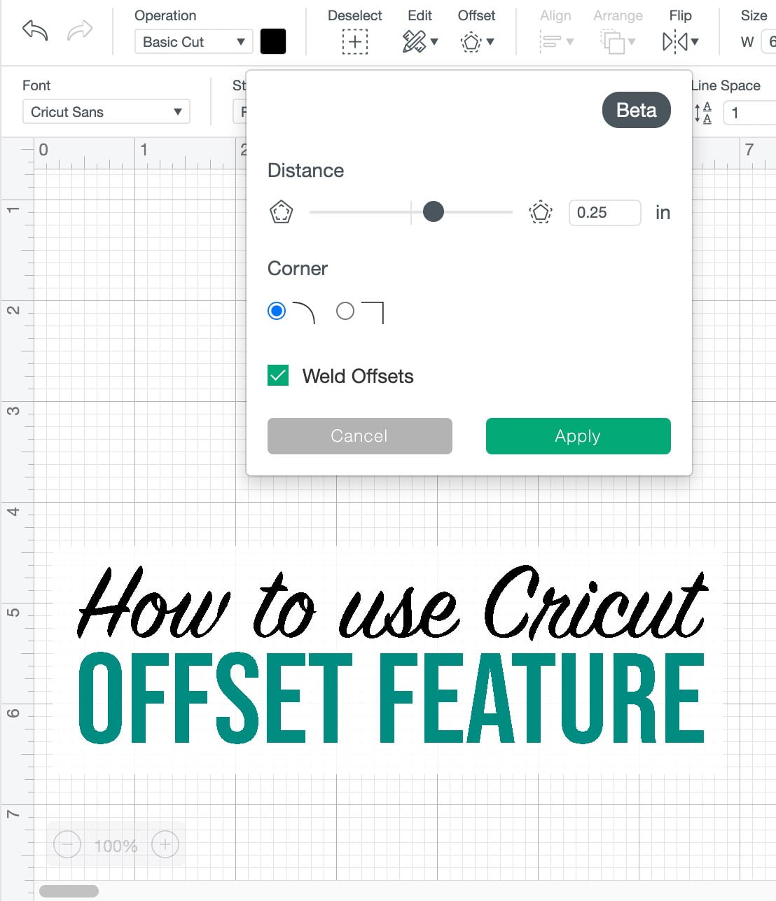 Cricut Design Space Offset Feature - Weekend Craft