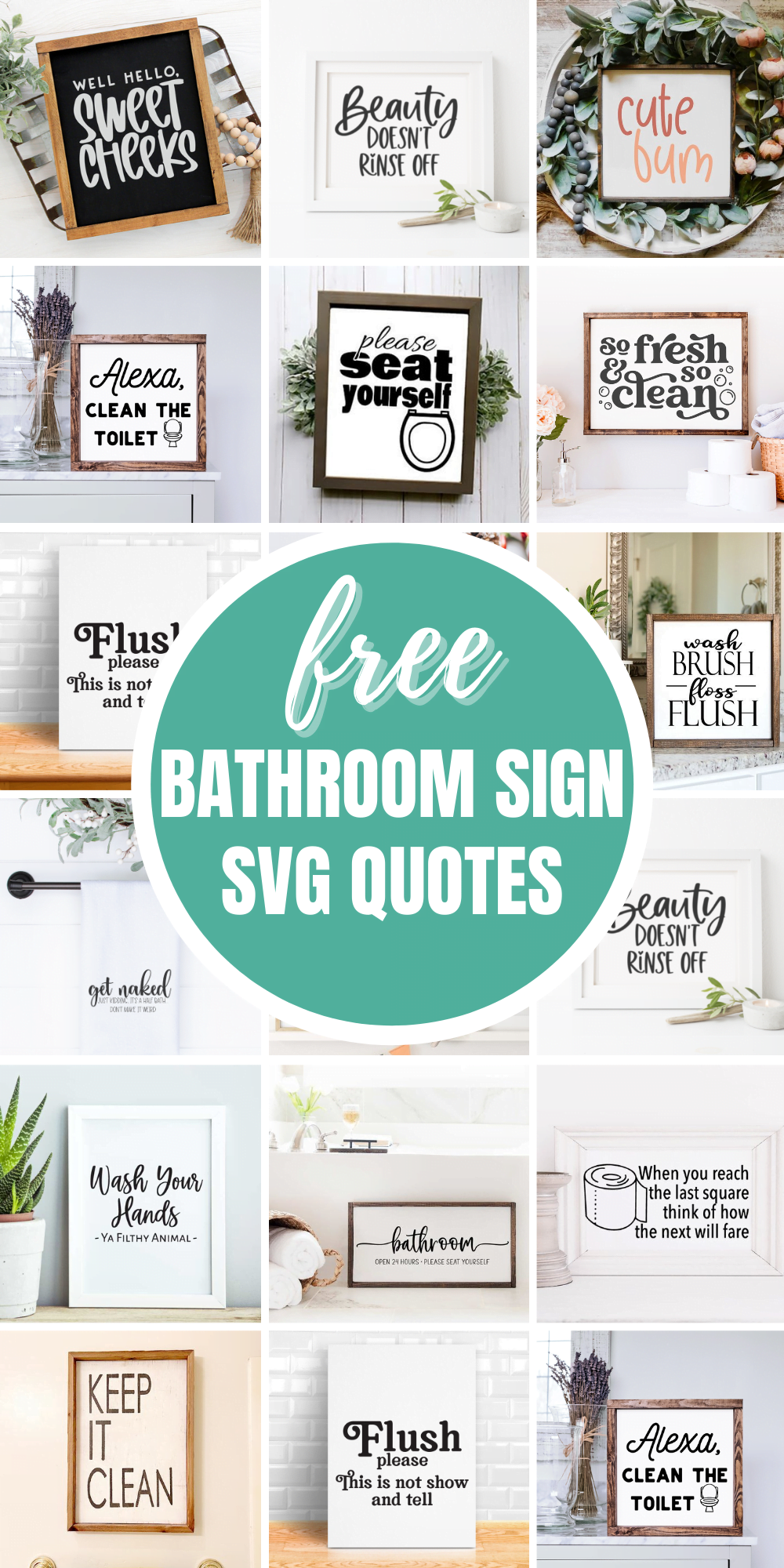 Funny Bathroom Signs Free SVG Files - Weekend Craft