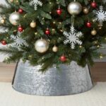 25" Galvanized Metal Christmas Tree Collar