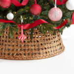 Natural Woven Cane Christmas Tree Collar 27"