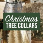 collage of 7 Christmas tree collars.