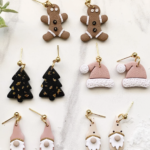 Handmade Christmas earrings, clay Christmas earrings, gingerbread man earrings, cute gnome earrings