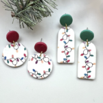 Polymer Clay Christmas Light Dangle Earrings