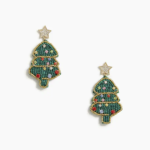 Beaded Christmas tree earrings
