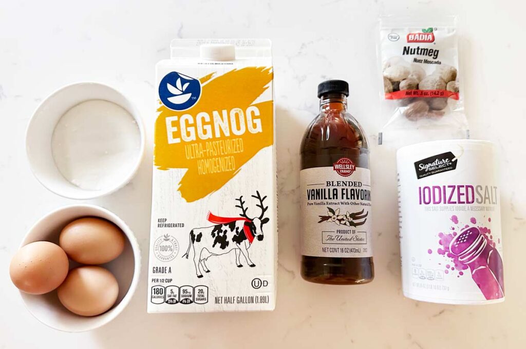 Eggnog Pie Ingredients