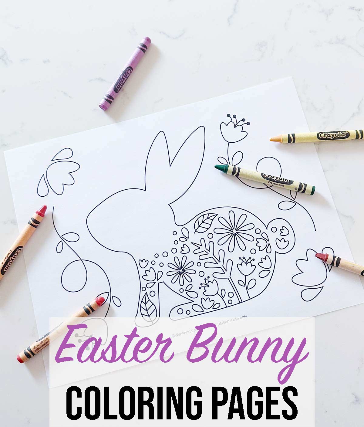 Easter Bunny Coloring Pages - Weekend Craft