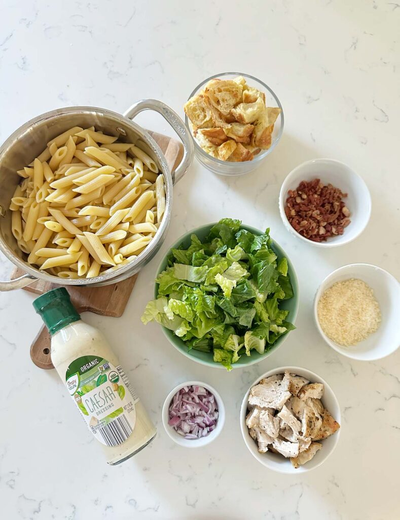 Caesar Pasta Salad Ingredients