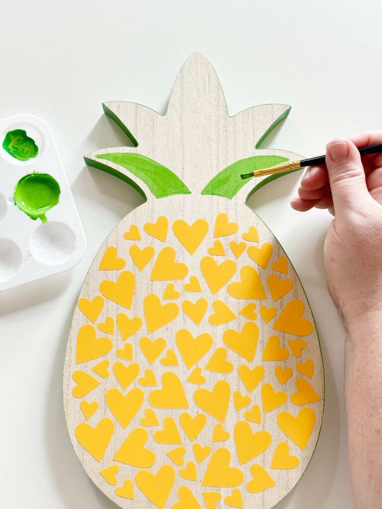 Acrylic paint on wooden pineapple