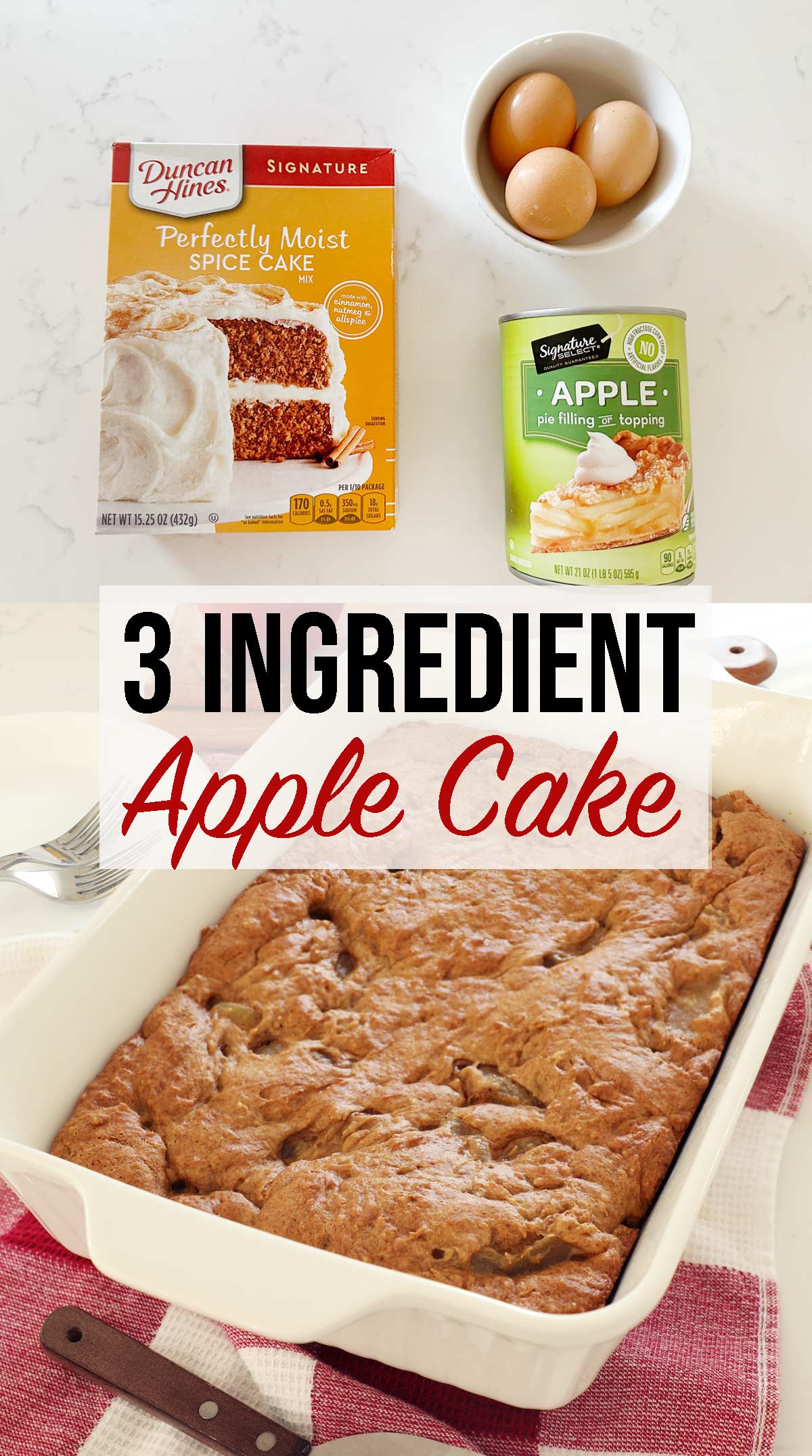 3 Ingredient Apple Spice Cake - Weekend Craft